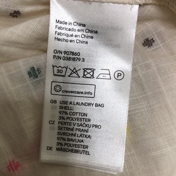 H&M Strappy White V NeckTop Multicolor Dots Sz 10 - Picture 6 of 8